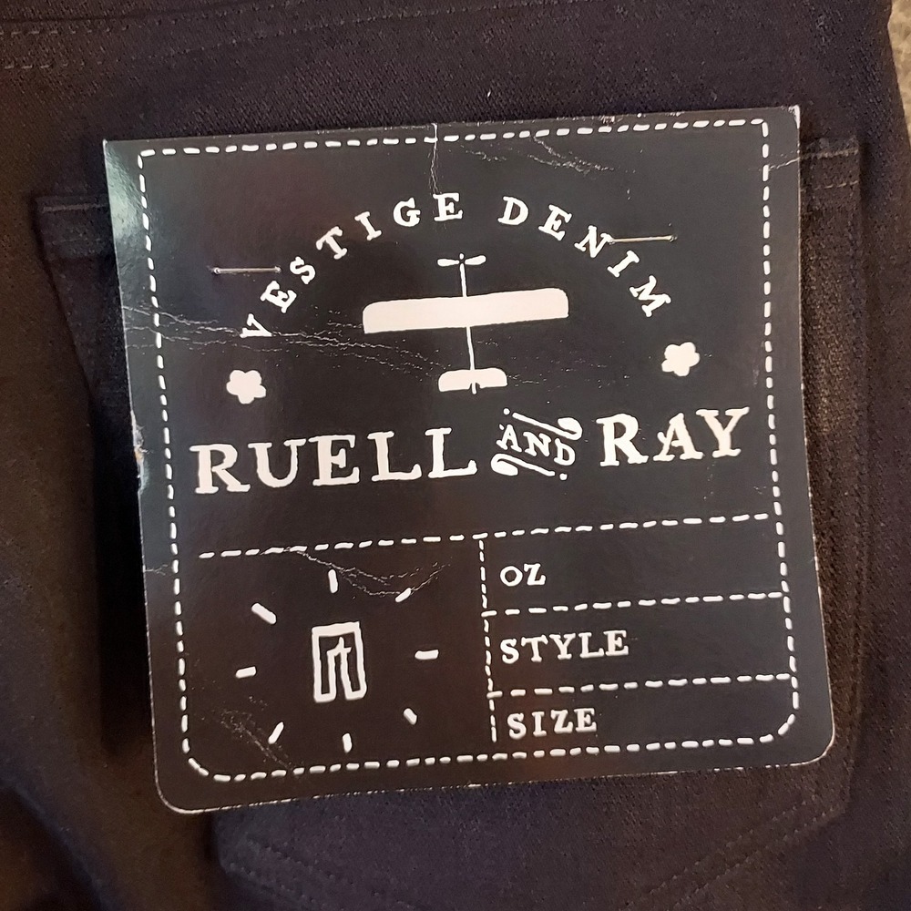 NOS Deadstock Ruell & Ray Men Black Jeans 32 X 34" Denim Button Fly Handmade USA - Picture 8 of 15